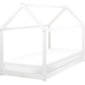 Beliani Kids House Bed White Pine Wood EU Single Size - Bed for Toddler Beliani Kids House Bed White Pine Wood EU Single Size - Bed for Toddler