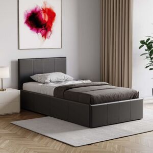 Home Discount - Lisbon 3ft Single Faux Leather Ottoman Bed Frame, Black, 190 x 90 cm Home Discount - Lisbon 3ft Single Faux Leather Ottoman Bed Frame, Black, 190 x 90 cm
