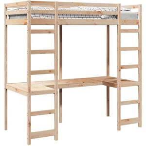 Loft Bed Frame Natural 90 x 190 cm Solid Pine Wood vidaXL Loft Bed Frame Natural 90 x 190 cm Solid Pine Wood vidaXL