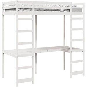 Loft Bed Frame White 90 x 200 cm Solid Pine Wood vidaXL Loft Bed Frame White 90 x 200 cm Solid Pine Wood vidaXL