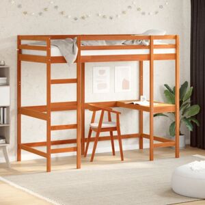Loft Bed without Mattress Wax Brown 90x200 cm Solid Wood Pine Vidaxl Loft Bed without Mattress Wax Brown 90x200 cm Solid Wood Pine Vidaxl