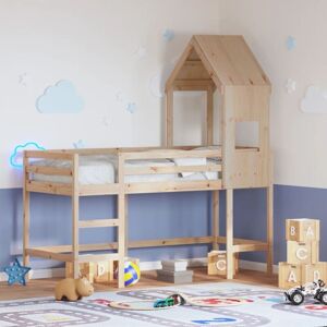 Loft Bed with Ladder and Roof without Mattress 90x190 cm Single Vidaxl Loft Bed with Ladder and Roof without Mattress 90x190 cm Single Vidaxl