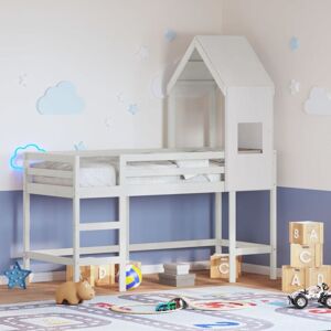 Loft Bed with Ladder and Roof without Mattress White 90x190 cm Single Vidaxl Loft Bed with Ladder and Roof without Mattress White 90x190 cm Single Vidaxl