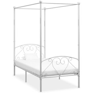 284427 Canopy Bed Frame without Mattress White Metal 100x200 cm vidaXL 284427 Canopy Bed Frame without Mattress White Metal 100x200 cm vidaXL