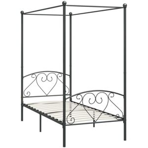 284440 Canopy Bed Frame without Mattress Grey Metal 90x200 cm Vidaxl 284440 Canopy Bed Frame without Mattress Grey Metal 90x200 cm Vidaxl