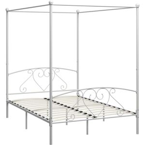 Bed Frame without Mattress with Canopy White 160x200 cm Metal Vidaxl Bed Frame without Mattress with Canopy White 160x200 cm Metal Vidaxl