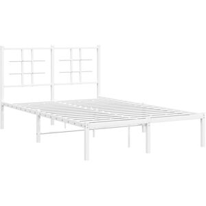 Metal Bed Frame without Mattress with Headboard White 120x190cm Vidaxl Metal Bed Frame without Mattress with Headboard White 120x190cm Vidaxl