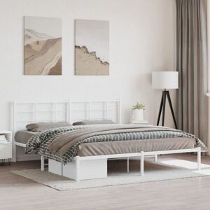 Metal Bed Frame without Mattress with Headboard White 183x213cm Vidaxl Metal Bed Frame without Mattress with Headboard White 183x213cm Vidaxl