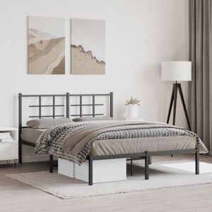 Metal Bed Frame without Mattress with Headboard Black 135x190cm Vidaxl Metal Bed Frame without Mattress with Headboard Black 135x190cm Vidaxl