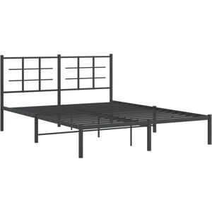 Metal Bed Frame without Mattress with Headboard Black 160x200cm Vidaxl Metal Bed Frame without Mattress with Headboard Black 160x200cm Vidaxl