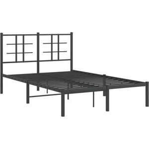 Metal Bed Frame without Mattress with Headboard Black 120x200cm Vidaxl Metal Bed Frame without Mattress with Headboard Black 120x200cm Vidaxl