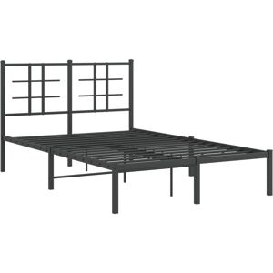 Metal Bed Frame without Mattress with Headboard Black 120x190cm Vidaxl Metal Bed Frame without Mattress with Headboard Black 120x190cm Vidaxl