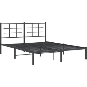 Metal Bed Frame without Mattress with Headboard Black 150x200cm Vidaxl Metal Bed Frame without Mattress with Headboard Black 150x200cm Vidaxl