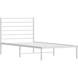Metal Bed Frame without Mattress with Headboard White 80x200cm Vidaxl Metal Bed Frame without Mattress with Headboard White 80x200cm Vidaxl