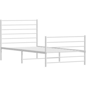 vidaXL Metal Bed Frame with Headboard - 107x203 cm - Bed Type vidaXL Metal Bed Frame with Headboard - 107x203 cm - Bed Type