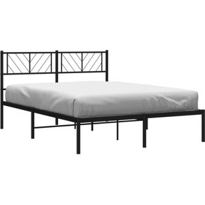Metal Bed Frame without Mattress with Headboard Black 160x200cm vidaXL Metal Bed Frame without Mattress with Headboard Black 160x200cm vidaXL