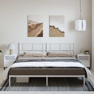 Metal Bed Frame without Mattress with Headboard White 193x203cm Vidaxl Metal Bed Frame without Mattress with Headboard White 193x203cm Vidaxl