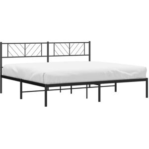 Metal Bed Frame without Mattress with Headboard Black 193x203cm Vidaxl Metal Bed Frame without Mattress with Headboard Black 193x203cm Vidaxl