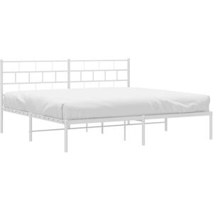 Metal Bed Frame without Mattress with Headboard White 180x200cm Vidaxl Metal Bed Frame without Mattress with Headboard White 180x200cm Vidaxl