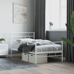 vidaXL Metal Bed Frame 107x203 cm - Bed Frame with Headboard & Footboard vidaXL Metal Bed Frame 107x203 cm - Bed Frame with Headboard & Footboard