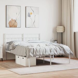 Metal Bed Frame without Mattress with Headboard White 120x200cm Vidaxl Metal Bed Frame without Mattress with Headboard White 120x200cm Vidaxl