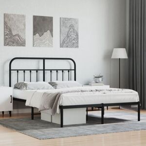 Metal Bed Frame without Mattress with Headboard Black 140x200cm Vidaxl Metal Bed Frame without Mattress with Headboard Black 140x200cm Vidaxl