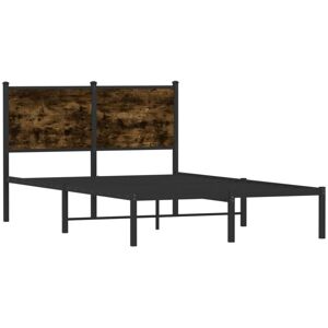 Metal Bed Frame without Mattress Smoked Oak 120x200 cm Vidaxl Metal Bed Frame without Mattress Smoked Oak 120x200 cm Vidaxl