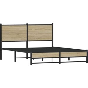 Metal Bed Frame without Mattress Sonoma Oak 140x200 cm Vidaxl Metal Bed Frame without Mattress Sonoma Oak 140x200 cm Vidaxl