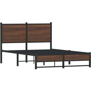 Metal Bed Frame without Mattress Brown Oak 120x200 cm Vidaxl Metal Bed Frame without Mattress Brown Oak 120x200 cm Vidaxl