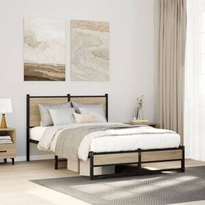 Metal Bed Frame without Mattress Sonoma Oak 120x200 cm Vidaxl Metal Bed Frame without Mattress Sonoma Oak 120x200 cm Vidaxl