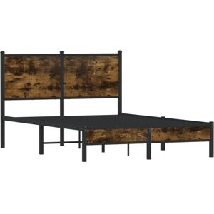 Metal Bed Frame without Mattress Smoked Oak 120x200 cm Vidaxl Metal Bed Frame without Mattress Smoked Oak 120x200 cm Vidaxl