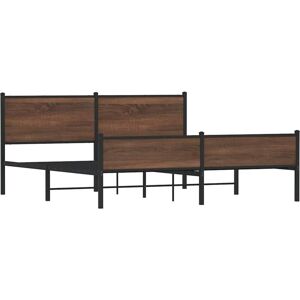 Metal Bed Frame without Mattress Brown Oak 180x200 cm Super King Vidaxl Metal Bed Frame without Mattress Brown Oak 180x200 cm Super King Vidaxl
