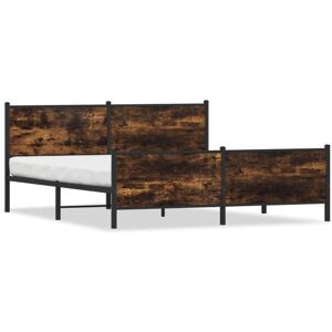 Vidaxl - Metal Bed Frame without Mattress Smoked Oak 180x200 cm Super King Vidaxl - Metal Bed Frame without Mattress Smoked Oak 180x200 cm Super King
