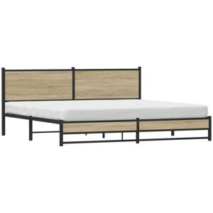Metal Bed Frame without Mattress Sonoma Oak 200x200 cm Vidaxl Metal Bed Frame without Mattress Sonoma Oak 200x200 cm Vidaxl