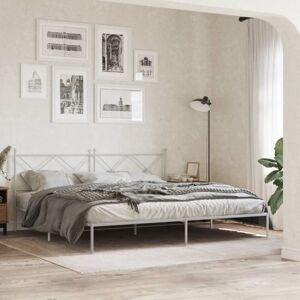 Metal Bed Frame without Mattress with Headboard White 193x203cm Vidaxl Metal Bed Frame without Mattress with Headboard White 193x203cm Vidaxl