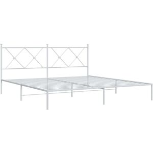 Metal Bed Frame without Mattress with Headboard White 180x200cm Vidaxl Metal Bed Frame without Mattress with Headboard White 180x200cm Vidaxl