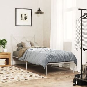 Metal Bed Frame without Mattress with Headboard White 75x190cm Vidaxl Metal Bed Frame without Mattress with Headboard White 75x190cm Vidaxl