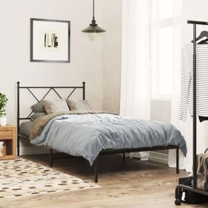 Metal Bed Frame without Mattress with Headboard Black 90x190cm Vidaxl Metal Bed Frame without Mattress with Headboard Black 90x190cm Vidaxl