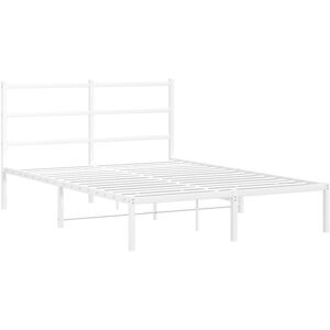Vidaxl - Metal Bed Frame without Mattress with Headboard White 140x200cm Vidaxl - Metal Bed Frame without Mattress with Headboard White 140x200cm
