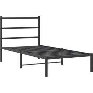 Vidaxl - Metal Bed Frame without Mattress with Headboard Black 90x190cm Vidaxl - Metal Bed Frame without Mattress with Headboard Black 90x190cm