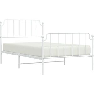 vidaXL Metal Bed Frame White 107x203 cm - Bed Type vidaXL Metal Bed Frame White 107x203 cm - Bed Type