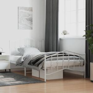 vidaXL Metal Bed Frame - White - 107x203 cm - Bed Frame vidaXL Metal Bed Frame - White - 107x203 cm - Bed Frame