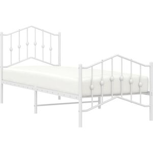 vidaXL Metal Bed Frame White - Bed Frame for 90x200 cm Mattress vidaXL Metal Bed Frame White - Bed Frame for 90x200 cm Mattress
