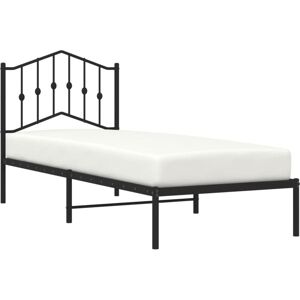 Vidaxl - Metal Bed Frame without Mattress with Headboard Black 90x190cm Vidaxl - Metal Bed Frame without Mattress with Headboard Black 90x190cm