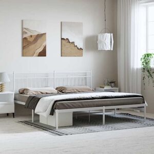 Metal Bed Frame without Mattress with Headboard White 183x213cm Vidaxl Metal Bed Frame without Mattress with Headboard White 183x213cm Vidaxl
