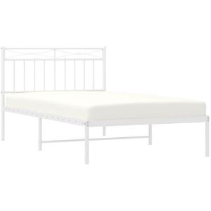 Metal Bed Frame without Mattress with Headboard White 100x200cm Vidaxl Metal Bed Frame without Mattress with Headboard White 100x200cm Vidaxl