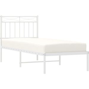 Metal Bed Frame without Mattress with Headboard White 80x200cm Vidaxl Metal Bed Frame without Mattress with Headboard White 80x200cm Vidaxl
