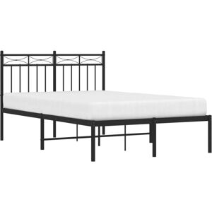 Metal Bed Frame without Mattress with Headboard Black 120x200cm Vidaxl Metal Bed Frame without Mattress with Headboard Black 120x200cm Vidaxl