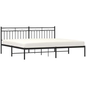 Metal Bed Frame without Mattress with Headboard Black 193x203cm Vidaxl Metal Bed Frame without Mattress with Headboard Black 193x203cm Vidaxl