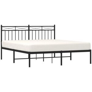 Metal Bed Frame without Mattress with Headboard Black 160x200cm Vidaxl Metal Bed Frame without Mattress with Headboard Black 160x200cm Vidaxl